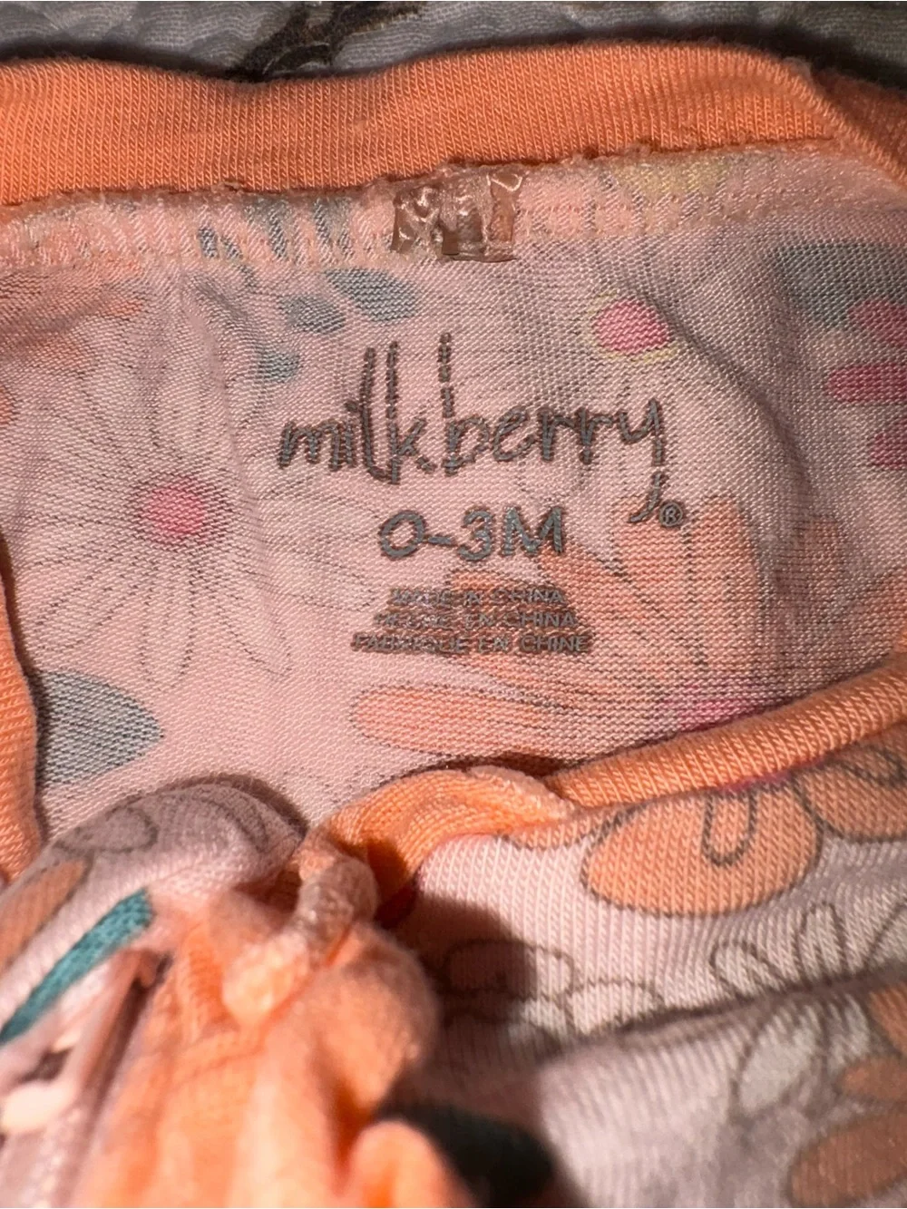 Milkberry Daisy Floral Ruffle Bamboo Footie Pajamas Baby Girl 0-3 months